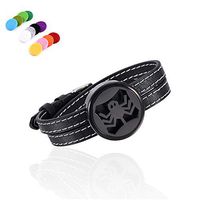constantlife for Kids Adult Stainless Steel Allergy Free Aromatherapy Prefume Essential Oil Diffuser Lockets Leather Band Bracelet (Black)