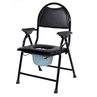 Zhong Pregnant Women Disabled Seniors Toilet Chair Toilet Stool Folding Thickening Toilet Chair - Black