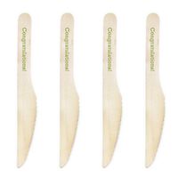Dress My Cupcake Natural Wood Candy 500-Pack Buffet Knives DIY Kit, Congratulations, Kiwi Green