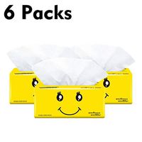 Premium Packs Pumping Toilet Paper With Fast-Drying Absorbency Pockets, Multifold Bulk 3-Ply Strong Soft Facial Tissue Toilet Hand Towels Roll Tissue Napkin 300 Sheets/Pack (Yellow, 6)