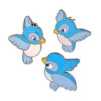 3 Piece/Set Cartoon Alloy Blue Bird Pattern Brooch Pin Collar Badge Kids Gift Novelty Jewelry Party Girl Style Accesories Styling Delicate Accessories Cute