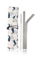 Stainless Steel Reusable Metal Straws -Portable Food Grade 4 Pack 8.5 inch