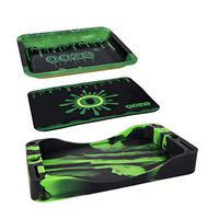 Ooze Dab Depot - 3-in-1 Bundle Set - Metal Rolling Tray, Silicone Tray, and Platinum Cured Mat