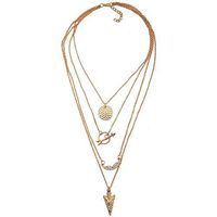 Heart Collar Pendant 3 Layer Wedding Chain Arrow Angel Wings Jewelry Necklace Pretty Stylish For gift Elegant Women Aesthetic Fashionable Beads Comfortable