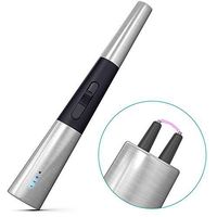 USB Lighter Rechargeable Electronic Arc Candle Lighter Klearlook Flameless Metal Lighter Windproof Splashproof Plasma Beam Lighter with LED Battery Display Safety Switch for Candle Gas Stove BBQ