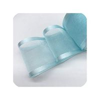 5Yards 38Mm Broadside Organza Ribbon Bow Wedding Christmas Decoration Handmade DIY Wrapping Crafts,Sky Blue