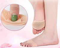 Metatarsal Pads Ball of Foot pad Silicone Mortons Neuroma Forefoot Cushioning pad Metatarsalgia Bunion Foot Pain Relief Toe Separators with Gel Air Holes Prevent (Beige)