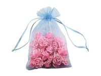 8 x 12 Inch 100 Drawstring Bags Gold Silver Fabric Jewelry Gift Pouch Candy Pouch Wedding Favors (Babyblue)