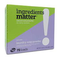 Ingredients Matter Laundry Soap Powder - Lavender, 36 oz, 72 Loads HE/Natural, Detergent-Free, Eco-Friendly