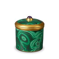 L'Objet Malachite Candle 4" x 4" (10cm x 10cm)