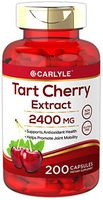 Tart Cherry Extract Capsules | 200 Count | 2400 mg | Non-GMO and Gluten Free Supplement | by Carlyle
