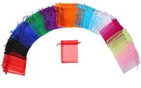 ZUUC Colorful Organza Drawstring Pouch Bag, 5''W x7" L, Pack of 100 (Mixed)