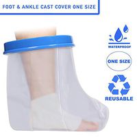 Adult Foot & Ankle Waterproof Plaster Cast & Dressing Cover | Protector | Also for Bandages & Plasters | Protection During Shower & Bath | Latex Free | Reusable