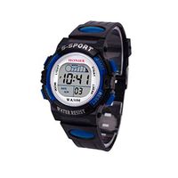Fxbar,Fashion Waterproof Children Boys Digital LED Sports Watch Kids Alarm Date Watch Gift(Blue)