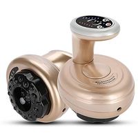 Electric Back Massager, Negative Pressure Massage Machine Vibration Treatment Handheld Massager Vacuum Suction Detox (Champagne Gold)