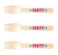 Perfect Stix-Sucre Shop Sucre Party Forks-36 Wooden Cutlery forks with Party Theme Print ( Pack of 36) , 0.1" Height, 0.2" width, 6" Length (Pack of 36)