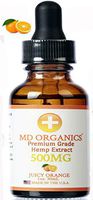 500mg MD Organics Pure Organic Hemp Extract Oil Tincture Drops Orange Moisturizer Pain Stress Mood Sleep Joints Skin Vitamins Non Gmo Lab Certified U.S. Grown