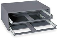 Durham 306-95 Gray Cold Rolled Steel Easy Glide Slide Rack for 2 Small Metal Compartment Boxes, 15-1/4" Width x 6-1/4" Height x 11-3/4" Depth (Pack of 4)