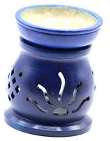 Crystal 3.5” Handcrafted Aroma Lamp Soapstone Flower Carved Essential Incense Oil Burner/Oil Diffuser Holders for Fragrance and Aromatherapy tealight Candle Holder Warmers Home Decor Decorative Sets