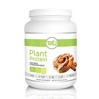 TRU Plant Based Protein Powder, Natural Flavor, Vegan Friendly, No Artificial Sweeteners, No Dairy, No Soy, 25 Servings, Cinnamon Bun