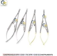 CASTROVIEJO NEEDLE HOLDER STR+CVD 5.5" + T/C CASTROVIEJO NEEDLE HOLDER STR+CVD 5.5"