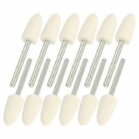 12Pcs, 8mm Conical, 1/8" (3mm) Shank, Mandrel Mounted Wool Felt Finishing Polishing Buffing Wheels Cylinder fit Polishing Polishing Buffing Dremel Rotary Tools ABBOTT