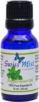 Swiss Mist - Peppermint Essential Oil (100% Pure & Natural - UNDILUTED) Therapeutic Grade - 0.50 oz Bottle - Perfect for Aromatherapy, Relaxation, Skin Therapy & More!