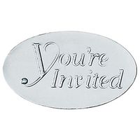 You're Invited Embossed Oval Foil Seals, 30 Count (Silver)