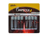IMPECCA AAA Batteries (8 Pack) High Performance Triple A Alkaline Battery 1.5 Volt LR3 Non Rechargeable for Everyday Clocks Remotes Games Controllers Toys & Electronics