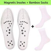 Mindinsole Acupressure Magnetic Massage Insoles for Women and Men, Feet Reflexology Therapy Insole for Plantar Fasciitis, Pain Relief, Weight Loss WashWashable Cuttable Design with 1 Pair Bamboo Socks