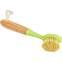 DecorRack 100% Natural Bamboo Dish Brush, Hand Brush with Wood Handle and Stiff Bristles, Ecofriendly Scrubber, Ideal for Cleaning Dishes, Green, (1 Pack)