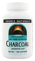 Source Naturals Charcoal - 100% Pure Activated, Digestive Aid - 100 Capsules