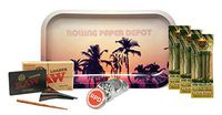 King Palm 3 Pack Slim Cone (3 Packs), RAW Cone Loader, Rolling Paper Depot 42mm Herbal Grinder, with Rolling Paper Depot Rolling Tray (Retro Palms)- 6 Item Bundle