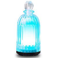 Glass Essential Oil Diffuser, 120ml Capacity Waterless Auto Shut-off Ultrasonic Aromatherapy Diffuser with 7 colors LED Lights Adjustable Mist Mode for Home, Office, Bedroom