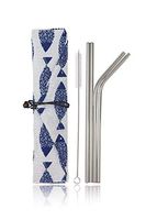Stainless Steel Reusable Metal Straws - Portable Food Grade 4 Pack 8.5 inch
