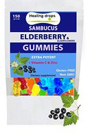 Sambucus Elderberry & Elderflower Gummies Extra Potent Organic Herbal Supplements Rich in Vitamin C and Zinc Gluten Free Non GMO Perfectly Formulated Natural Black Elderberries & Black Elderflovers