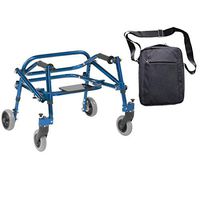 Drive Nimbo 2G Lightweight Posterior Walker with Seat, Extra Small, Knight Blue & Free Front Zip Pocket Medical Utility Black Bag! - #KA1200S-2GKB