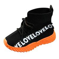 Lurryly Shoes for Girls Size 4,Sandals for Girls Two Years,Girls Sneakers Size 1,Slippers for Boys Age 9,Toddler Cowboy Boots for Boys,Black,Recommended Age:15-18Months,US:6.5 M