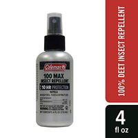 Coleman 100 Max 100% DEET Insect Repellent Pump for Ticks and Mosquitos - 4 oz Bottle