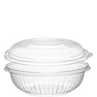 Dart PET24BCD 24 oz Clear PET Bowl with Dome Lid (Case of 126 Bowls w/Lids)