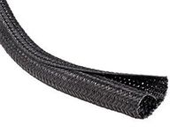 Harness Tech F6 Flame Retardant 1/2-inch Braided Cable Sleeve, Black - 25 Ft