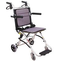 Aluminium Wheelchair-Ultralight Portable Care Car with Adjustable Seat Belt, Self Propel Wheelchair, PU Durable Front Small Wheel Solid Rear Tire Wheel, Suitable for the Elderly and Disabled