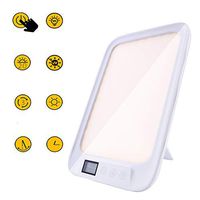 Light Therapy Lamp, Huktec Ultra-Thin Therapy UV-Free LED Lamp Full Spectrum 10000 Lux Therapy LED Light with Adjustable Brightness Color Sun Light Therapy Touch Control with LED Display for Happy