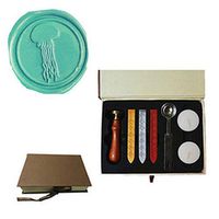 MNYR Vintage Jellyfish Decorative Wedding Invitations Gift Cards Paper Stationary Envelope Seals Wax Seal Stamp Sealing Wax Stamp Gift Box Candles Wax Sticks Melting Spoon Kit Set