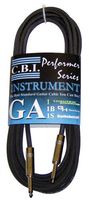 CBI GA1 1/4" to 1/4" Guitar Instrument Cable, 18 Feet
