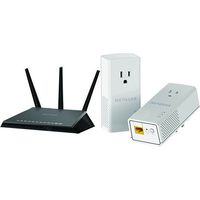 NETGEAR Nighthawk AC1900 Dual Band Wi-Fi Gigabit Router (R7000) and NETGEAR Powerline 1200 + Extra Outlet (PLP1200-100PAS)