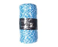 100M Aqua Blue/White Coloured Bakers Twine On Spool 1.5Mm Thick - Cr6007