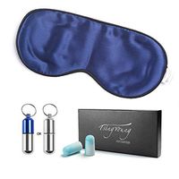 [Upgrade Package] Ultrathin Sleeping Mask for Women/Men, Comfortable Soft Nature Silk Eye Mask, Blindfold for Sleep Aid & Travel Naps (Navy Blue)