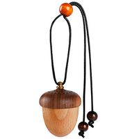 Maromalife Essential Oil Car Diffuser Decor Cute Car Diffuser for Rear View Mirror Hanging Ornament Aromatherapy Perfume Bottle Car Decoration(Wooden Acorn)