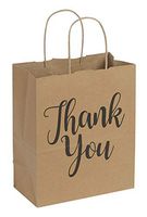 Medium Kraft Thank You Paper Shopping Bags - 8”L x 4¾”D x 10¼”H - Case of 100